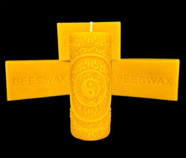 Pure Beeswax Yin Yang Pillar Candle – Balance, Serenity, and Eco-Friendly Elegance The Dancing Bee/PNW Honey Company